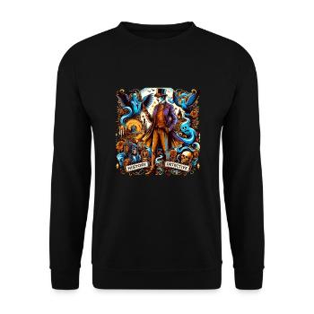 Paranormal Investigator Ghost Halloween Evp Haunte - Unisex Sweatshirt - black - Front - Alina (178cm) & Michal (187cm)