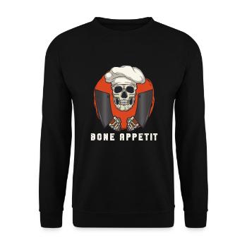 Fleischschneider Metzger Horror Skelett Gore - Unisex Pullover - Schwarz - Vorne - Alina (178cm) & Michal (187cm)