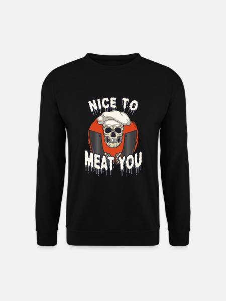 Fleischschneider Metzger Horror Skelett Gore - Unisex Pullover - Schwarz