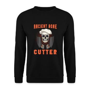 Fleischschneider Metzger Horror Skelett Gore - Unisex Pullover - Schwarz - Vorne - Alina (178cm) & Michal (187cm)