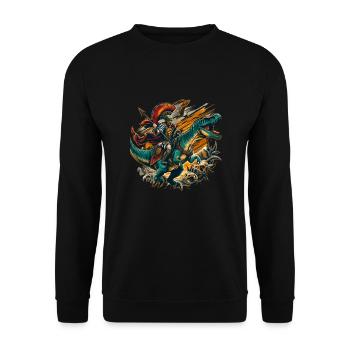 Julius Cäsar Römische Geschichte Römisches Reich - Unisex Pullover - Schwarz - Vorne - Alina (178cm) & Michal (187cm)