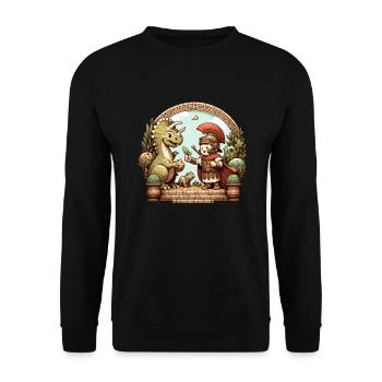 Julius Caesar Roman History Roman Empire - Unisex Sweatshirt - black - Front - Alina (178cm) & Michal (187cm)