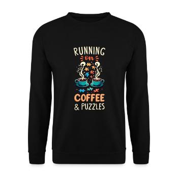 Puzzle Lover Jigzaw Puzzle Brettspiel Puzzler - Unisex Pullover - Schwarz - Vorne - Alina (178cm) & Michal (187cm)