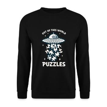 Puzzle Lover Jigzaw Puzzle Jeu de société Puzzler - Sweat-shirt Unisexe - noir - Devant - Alina (178cm) & Michal (187cm)
