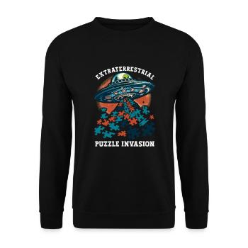 Puzzle Lover Jigzaw Puzzle Jeu de société Puzzler - Sweat-shirt Unisexe - noir - Devant - Alina (178cm) & Michal (187cm)