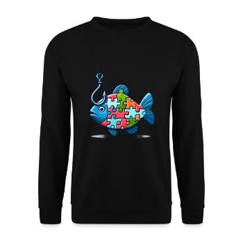 Puzzle Lover Jigzaw Puzzle Brettspiel Puzzler - Unisex Pullover - Schwarz - Vorne - Alina (178cm) & Michal (187cm)