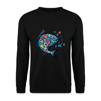 Puzzle Lover Jigzaw Puzzle Brettspiel Puzzler - Unisex Pullover - Schwarz - Vorne - Alina (178cm) & Michal (187cm)
