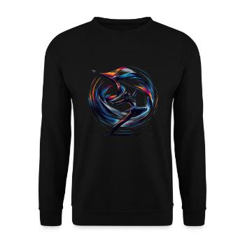 Winter Guard Instructor Colorguard Captain Gift - Unisex Sweatshirt - black - Front - Alina (178cm) & Michal (187cm)