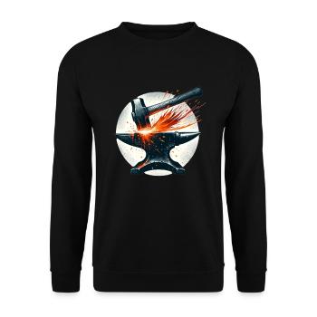Blacksmith Metalworker Bladesmith Metal - Unisex Sweatshirt - black - Front - Alina (178cm) & Michal (187cm)