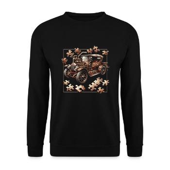 Puzzle Lover Jigzaw Puzzle Brettspiel Puzzler - Unisex Pullover - Schwarz - Vorne - Alina (178cm) & Michal (187cm)