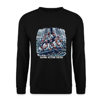 Sailors Sea Shanty Singing Ship Adventures - Unisex Pullover - Schwarz - Vorne - Alina (178cm) & Michal (187cm)