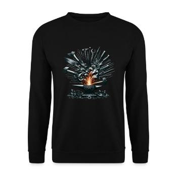 Blacksmith Metalworker Bladesmith Metal - Unisex Sweatshirt - black - Front - Alina (178cm) & Michal (187cm)