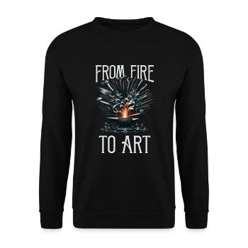 Blacksmith Metalworker Bladesmith Metal - Unisex Sweatshirt - black - Front - Alina (178cm) & Michal (187cm)