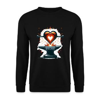 Blacksmith Metalworker Bladesmith Metal - Unisex Sweatshirt - black - Front - Alina (178cm) & Michal (187cm)