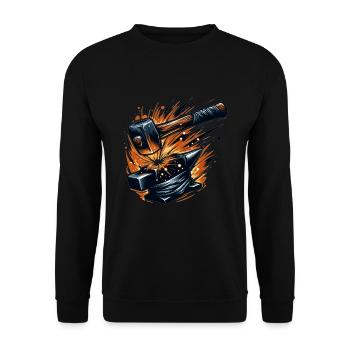 Blacksmith Metalworker Bladesmith Metal - Unisex Sweatshirt - black - Front - Alina (178cm) & Michal (187cm)