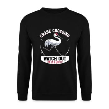 Sandhill Crane Lovers Bird Watching - Unisex Sweatshirt - black - Front - Alina (178cm) & Michal (187cm)
