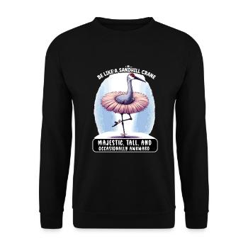 Sandhill Kranichliebhaber Vogelbeobachtung - Unisex Pullover - Schwarz - Vorne - Alina (178cm) & Michal (187cm)