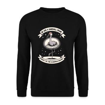 Sandhill Crane Lovers Bird Watching - Unisex Sweatshirt - black - Front - Alina (178cm) & Michal (187cm)