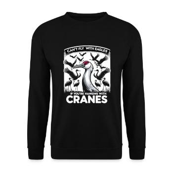 Sandhill Crane Lovers Bird Watching - Unisex Sweatshirt - black - Front - Alina (178cm) & Michal (187cm)