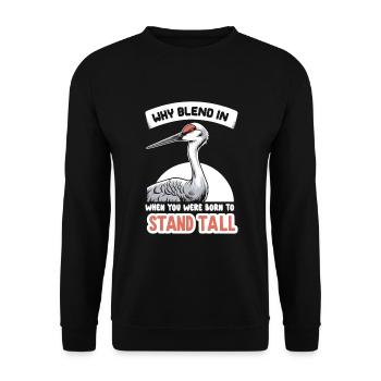 Sandhill Kranichliebhaber Vogelbeobachtung - Unisex Pullover - Schwarz - Vorne - Alina (178cm) & Michal (187cm)