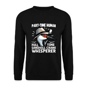 Sandhill Crane Lovers Bird Watching - Unisex Sweatshirt - black - Front - Alina (178cm) & Michal (187cm)
