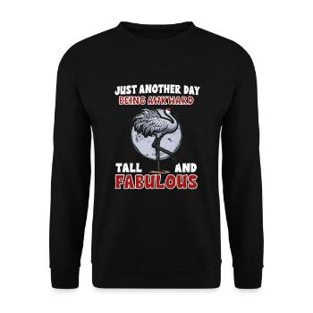 Sandhill Crane Lovers Bird Watching - Unisex Sweatshirt - black - Front - Alina (178cm) & Michal (187cm)