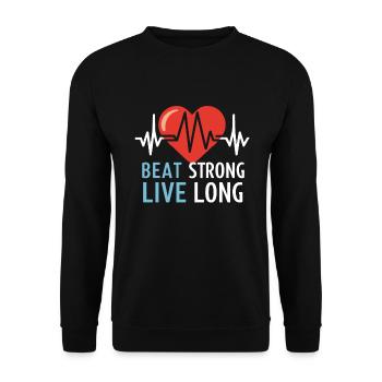 Healthy Heartbeat February Heart Awareness - Unisex Sweatshirt - black - Front - Alina (178cm) & Michal (187cm)