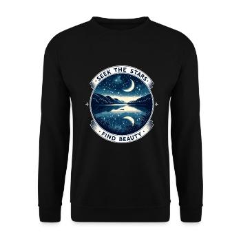 Astrophotography Astronomy Space Camera - Unisex Sweatshirt - black - Front - Alina (178cm) & Michal (187cm)