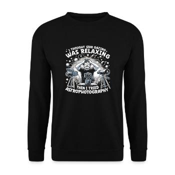 Astrophotography Astronomy Space Camera - Unisex Sweatshirt - black - Front - Alina (178cm) & Michal (187cm)