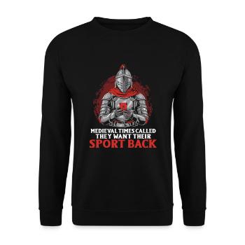 Ritterritter Mittelalterliche Renaissance-rüstung - Unisex Pullover - Schwarz - Vorne - Alina (178cm) & Michal (187cm)