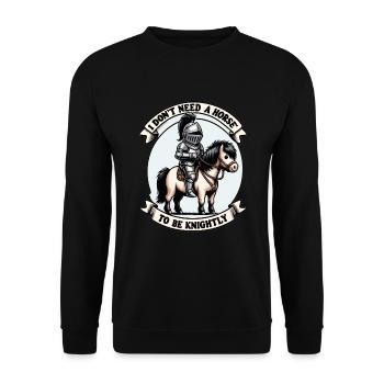 Knight Knight Medieval Renaissance Armor - Unisex Sweatshirt - black - Front - Alina (178cm) & Michal (187cm)