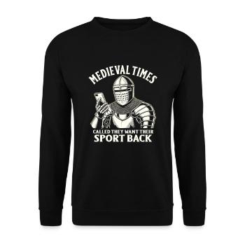 Knight Knight Medieval Renaissance Armor - Unisex Sweatshirt - black - Front - Alina (178cm) & Michal (187cm)
