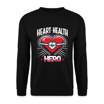 Healthy Heartbeat February Heart Awareness - Unisex Sweatshirt - black - Front - Alina (178cm) & Michal (187cm)