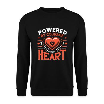 Gesunder Herzschlag Februar-herzbewusstsein - Unisex Pullover - Schwarz - Vorne - Alina (178cm) & Michal (187cm)