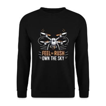 Drohne Pilot Opa Geschenkidee Alter Mann Mit - Unisex Pullover - Schwarz - Vorne - Alina (178cm) & Michal (187cm)