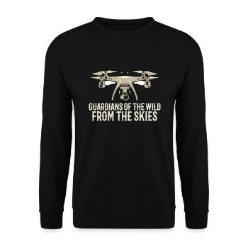 Drohne Pilot Opa Geschenkidee Alter Mann Mit - Unisex Pullover - Schwarz - Vorne - Alina (178cm) & Michal (187cm)