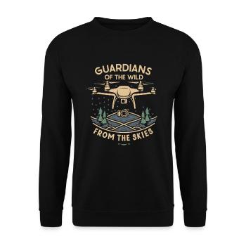 Drohne Pilot Opa Geschenkidee Alter Mann Mit - Unisex Pullover - Schwarz - Vorne - Alina (178cm) & Michal (187cm)