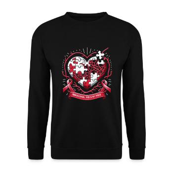 Schlaganfall-überlebende Schlaganfall-bewusstsein - Unisex Pullover - Schwarz - Vorne - Alina (178cm) & Michal (187cm)