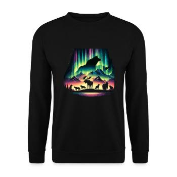 Aurora Aurora Tracker Alaska Wilderness - Sweat-shirt Unisexe - noir - Devant - Alina (178cm) & Michal (187cm)