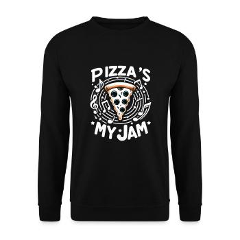 Drôle d’amateur de pizza, amateur de pizza - Sweat-shirt Unisexe - noir - Devant - Alina (178cm) & Michal (187cm)