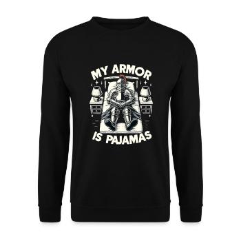 Ritterritter Mittelalterliche Renaissance-rüstung - Unisex Pullover - Schwarz - Vorne - Alina (178cm) & Michal (187cm)