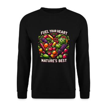Healthy Heartbeat February Heart Awareness - Unisex Sweatshirt - black - Front - Alina (178cm) & Michal (187cm)