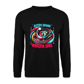 Schallplatten Lp Sammler Schallplattenliebhaber - Unisex Pullover - Schwarz - Vorne - Alina (178cm) & Michal (187cm)