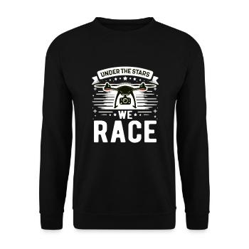 Drohne Pilot Opa Geschenkidee Alter Mann Mit - Unisex Pullover - Schwarz - Vorne - Alina (178cm) & Michal (187cm)