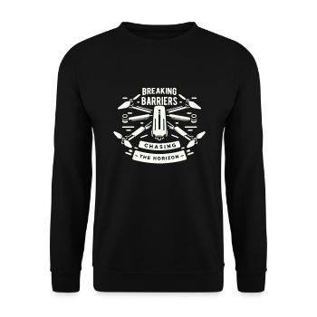 Drohne Pilot Opa Geschenkidee Alter Mann Mit - Unisex Pullover - Schwarz - Vorne - Alina (178cm) & Michal (187cm)