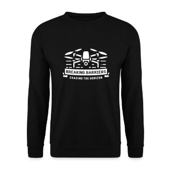 Drohne Pilot Opa Geschenkidee Alter Mann Mit - Unisex Pullover - Schwarz - Vorne - Alina (178cm) & Michal (187cm)
