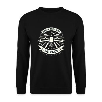 Drohne Pilot Opa Geschenkidee Alter Mann Mit - Unisex Pullover - Schwarz - Vorne - Alina (178cm) & Michal (187cm)