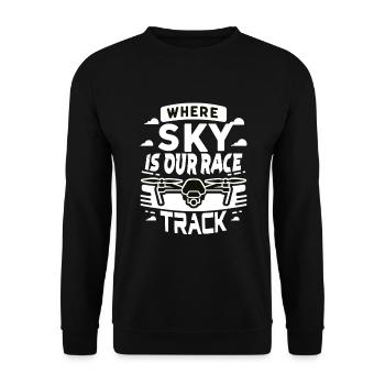 Drohne Pilot Opa Geschenkidee Alter Mann Mit - Unisex Pullover - Schwarz - Vorne - Alina (178cm) & Michal (187cm)