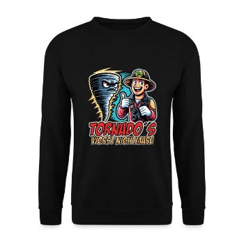 Meteorologie-kindertornado-sturm, Der Sturm-fan - Unisex Pullover - Schwarz - Vorne - Alina (178cm) & Michal (187cm)