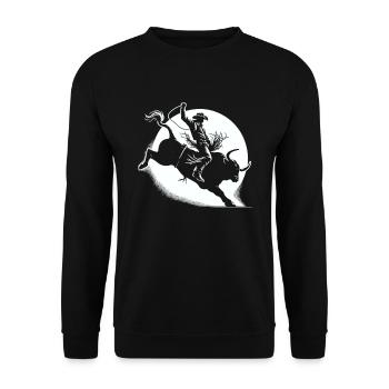 Rodeo Bull Riding Livestock Show Farmer Cattle - Unisex Pullover - Schwarz - Vorne - Alina (178cm) & Michal (187cm)